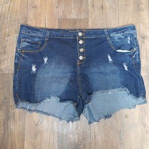 Rue 21 Shorty Booty Shorts Plus Size 24 Button Fly